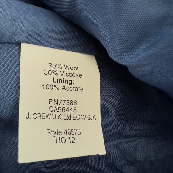 J Crew Factory The Pencil Skirt 0 Above Knee Wool Blend Slit Royal Blue Lined - Picture 11 of 13